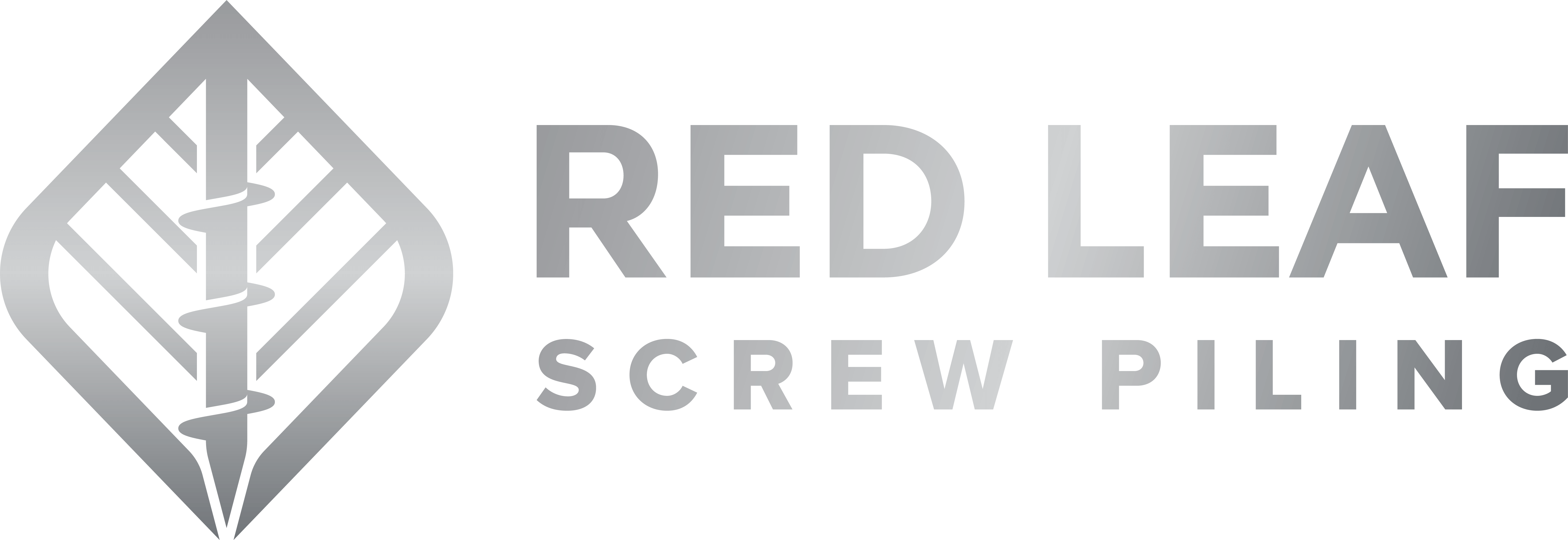 Red Leaf Screw Piling Logo Horizontal